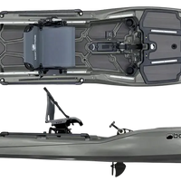 Bonafide Top Gun Grey / Pedal Drive Bonafide XTR140P Bonafide XTR140P 14-Foot Fishing Kayak Without X-Range Pedal Drive -