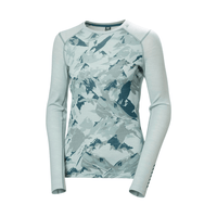Helly Hansen Green Mist / XS Helly Hansen Women’s LIFA® Merino Midweight Graphic Long-Sleeve Crew Base Layer Helly Hansen Women’s LIFA® Merino Midweight Graphic Long-Sleeve Crew
