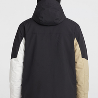 O'Neill FWC' Cruz Triple Men's Snow Jacket in Black Out Beige Colour Block - back view, on model