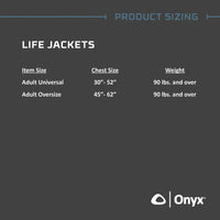 Onyx Onyx Universal Paddle Life Jacket Onyx Universal Paddle Life Jacket - Ottawa Valley Air Paddle