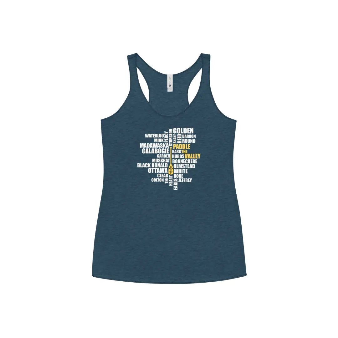 Ottawa Valley Air Paddle Indigo / XS Paddle the Valley - Women's Racerback Tank Plan For Today - Women's Racerback Tank - Ottawa Valley Air Paddle