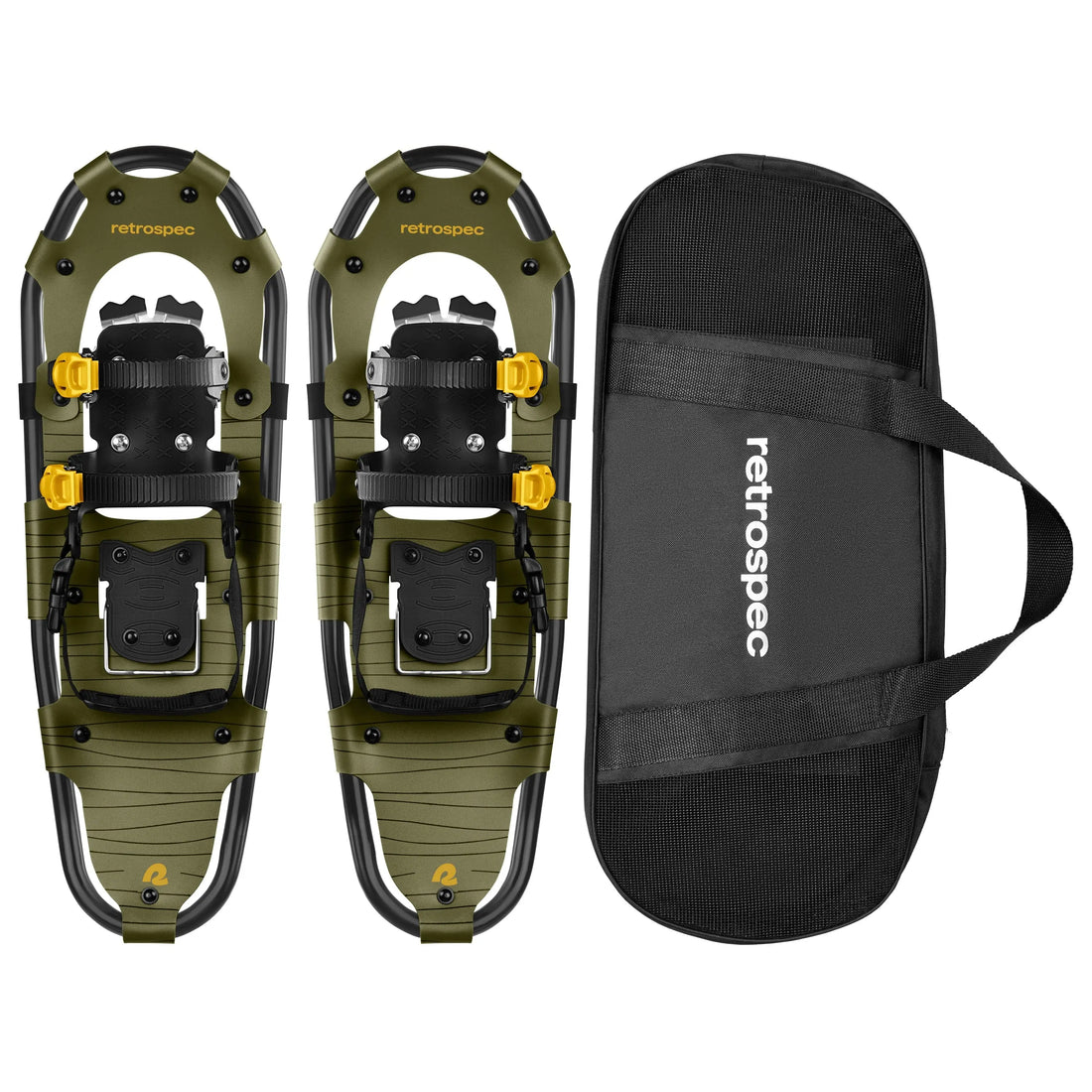 Retrospec Olive / 25 in (110-160lbs) Retrospec Drifter Lightweight Snowshoes