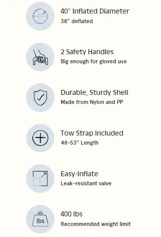 Retrospec Retrospec Snowslide Tow 40” Inflatable Snow Tube - High Octane