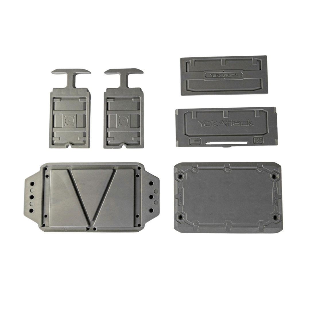 YakAttack YakAttack CellBlok Battery Box in Battleship Grey and SwitchBlade Transducer Arm Combo YakAttack TowNStow Scupper Kayak Cart - Ottawa Valley Air Paddle