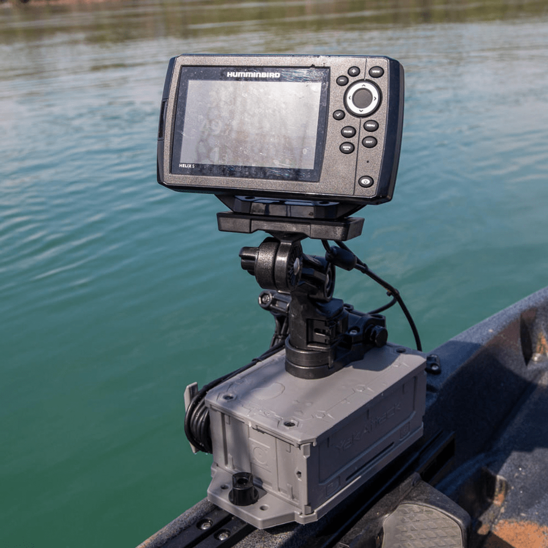 YakAttack YakAttack CellBlok Battery Box in Battleship Grey and SwitchBlade Transducer Arm Combo YakAttack TowNStow Scupper Kayak Cart - Ottawa Valley Air Paddle