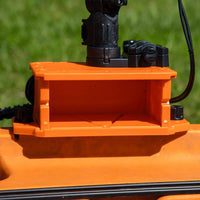 YakAttack YakAttack CellBlok Battery Box in Orange and SwitchBlade Transducer Arm Combo YakAttack TowNStow Scupper Kayak Cart - Ottawa Valley Air Paddle