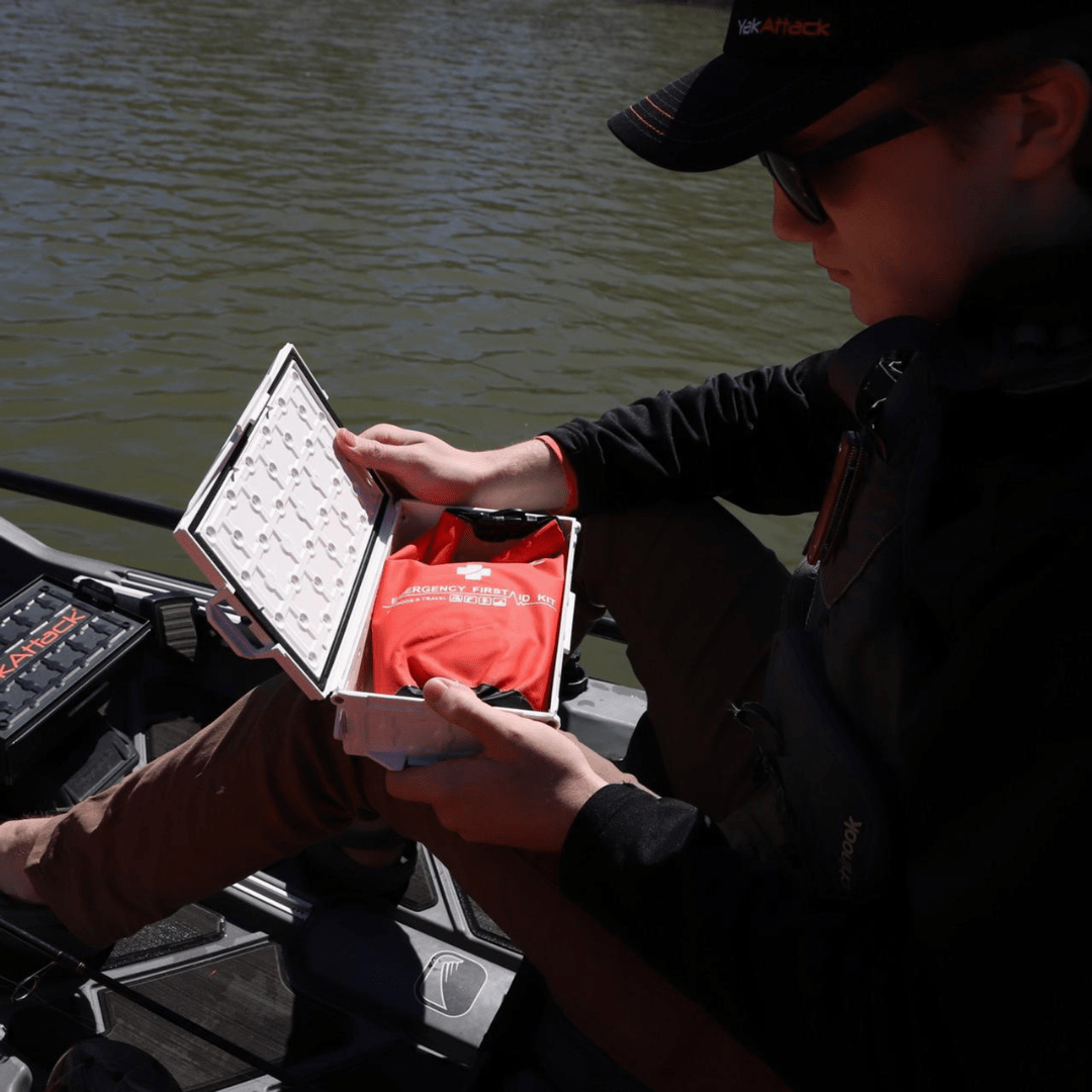 YakAttack YakAttack Reel Essentials First Aid Kit with Dry Bag TracPak and Quick Release Base YakAttack TowNStow Scupper Kayak Cart - Ottawa Valley Air Paddle