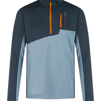 Protest PRTBonus 1/4 zip active top in Stone Blue - front view