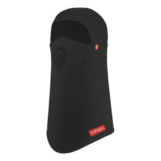 Airhole Laser Mouth | Drytech Balaclava in Black - front three-quarter view