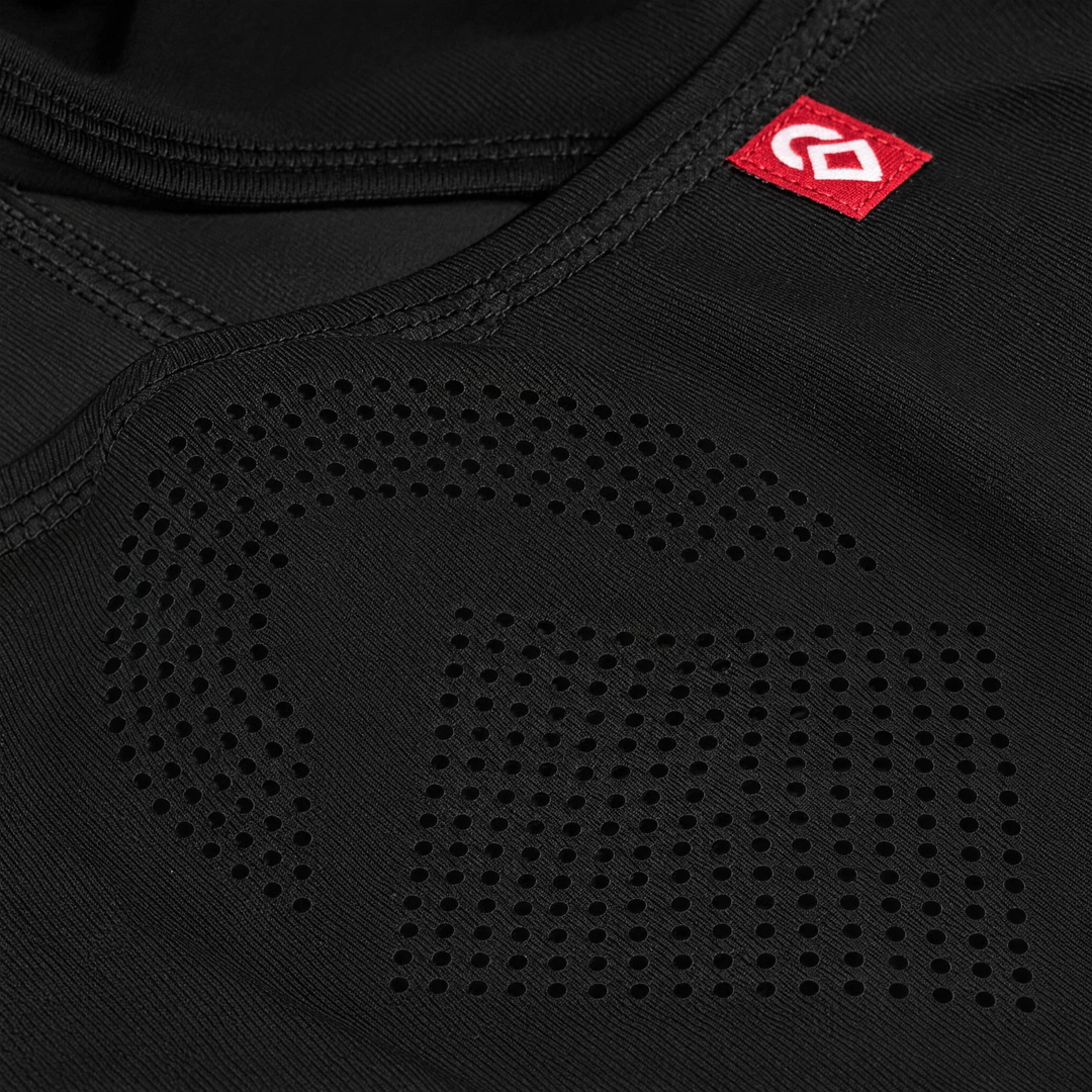 Airhole Laser Mouth | Drytech Balaclava in Black - laser micro-airhole detail