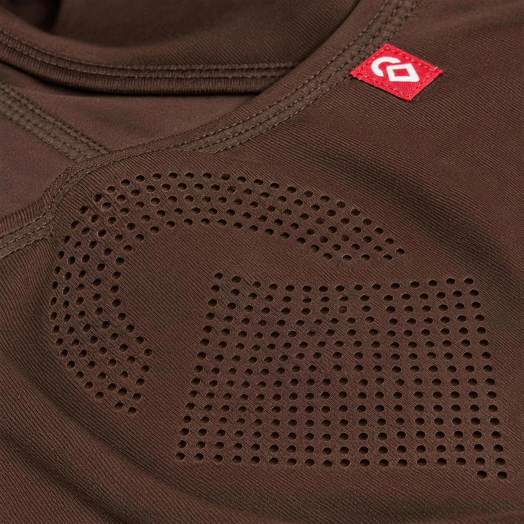 Airhole Laser Mouth | Drytech Balaclava in Chocolate - laser micro-airhole detail