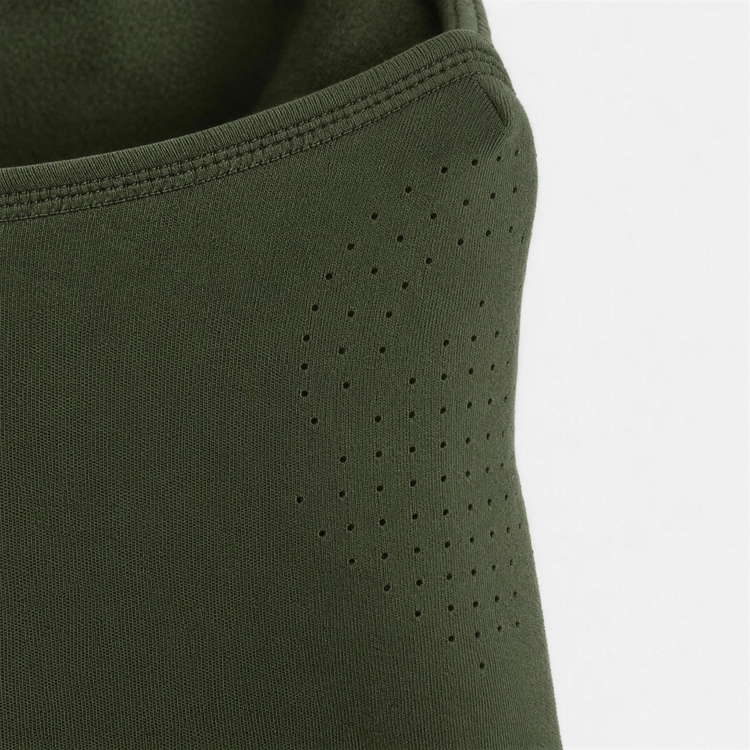 Airhole Laser Mouth | Polar Fleece Balaclava in Algae - laser micro-airhole detail