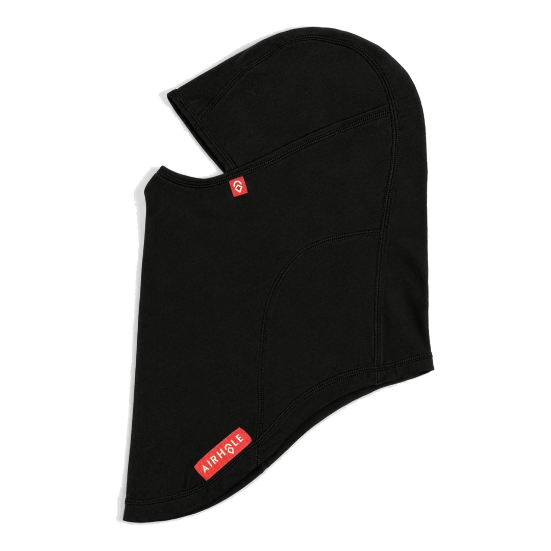 Airhole Laser Mouth | Polar Fleece Balaclava in Black - flat side view (reverse)