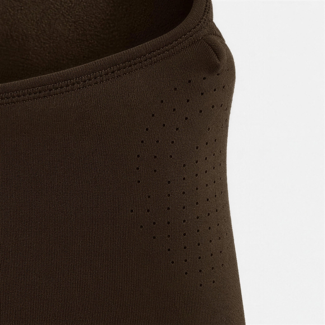 Airhole Laser Mouth | Polar Fleece Balaclava in Chocolate - laser micro-airhole detail