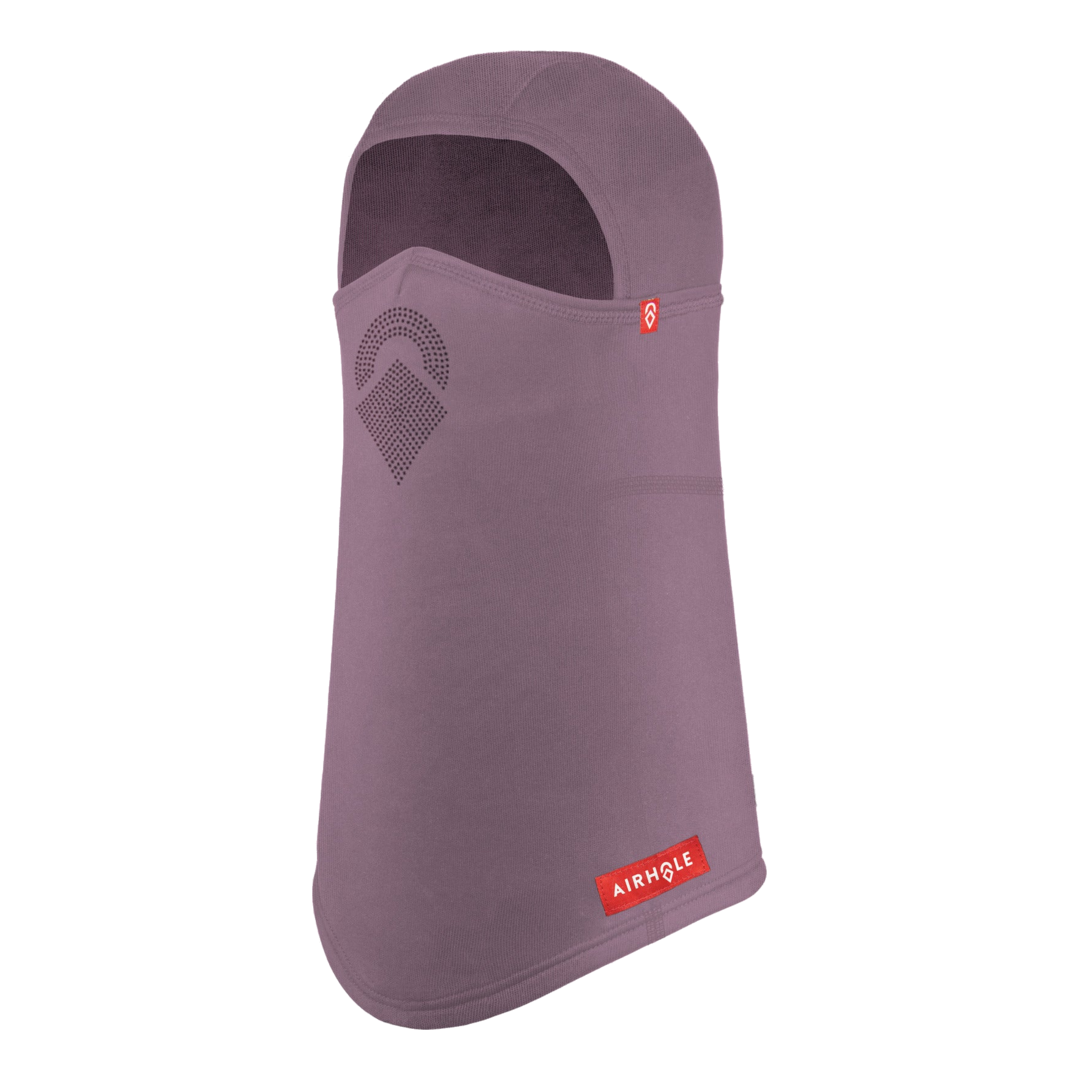 Airhole Laser Mouth | Polar Fleece Balaclava in Mulberry - front three-quarter view