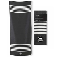Atoll Black Striped Nomadix + Atoll Boards Towel Collaboration