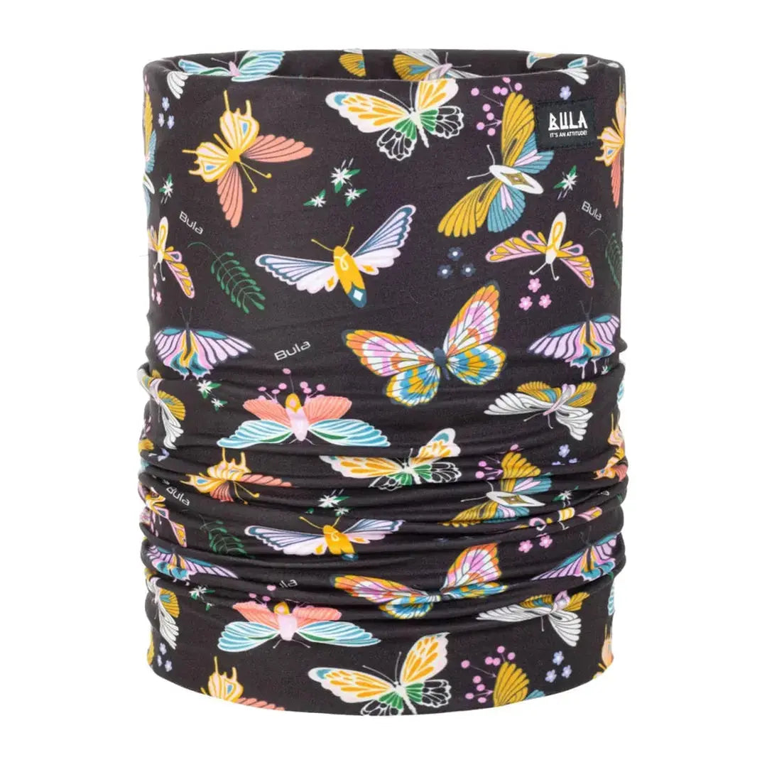 Bula Butterfly Black Bula Kids' Therma-Comfort Double Tube Neck Gaiter Bula Kids' Therma-Comfort Double Tube Gaiter