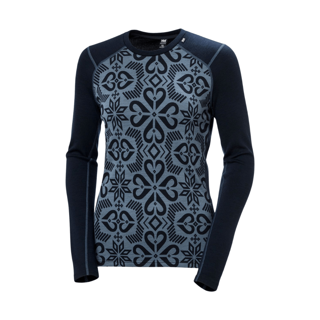 Helly Hansen Helly Hansen Women’s LIFA® Merino Midweight Graphic Long-Sleeve Crew Base Layer Helly Hansen Women’s LIFA® Merino Midweight Graphic Long-Sleeve Crew 