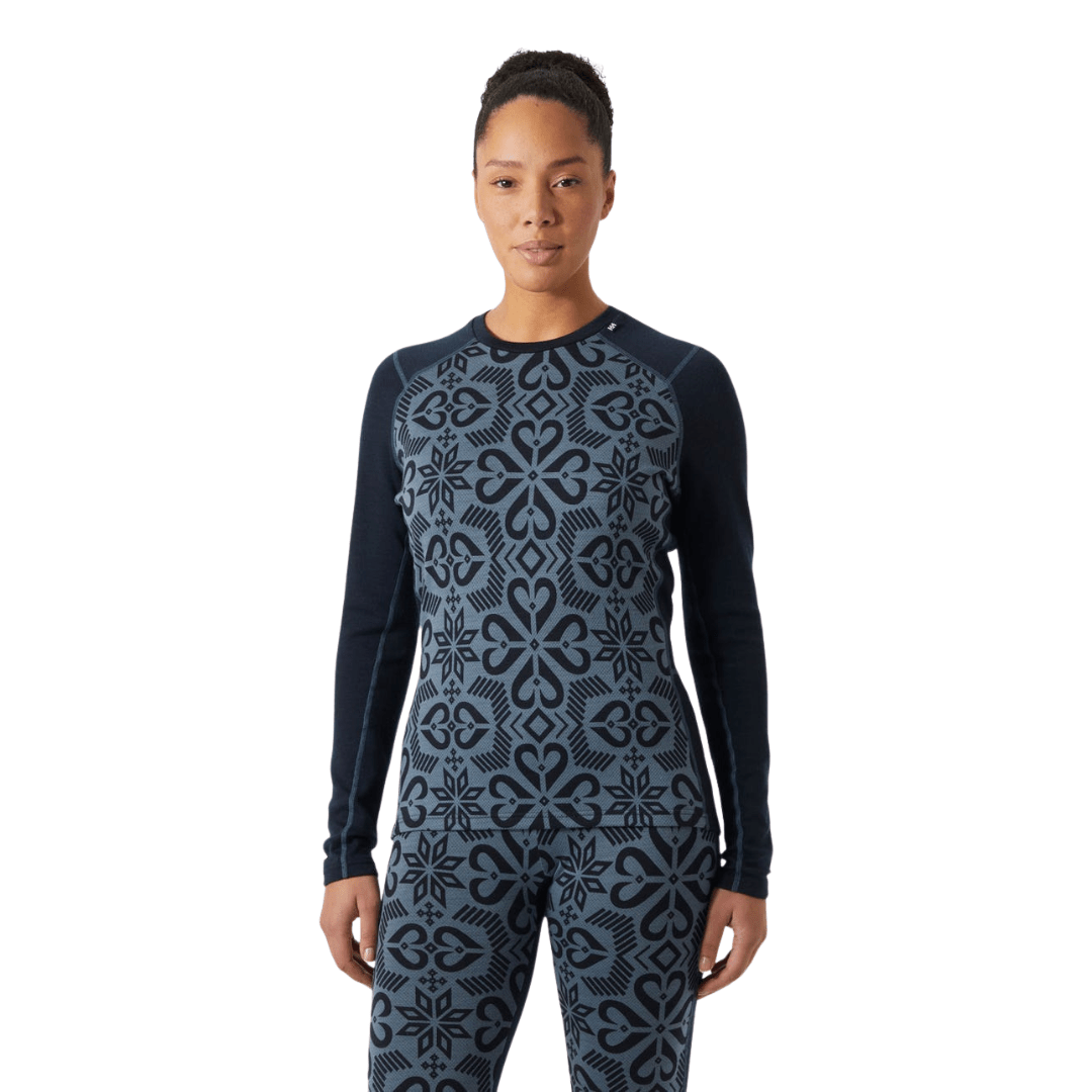 Helly Hansen Helly Hansen Women’s LIFA® Merino Midweight Graphic Long-Sleeve Crew Base Layer Helly Hansen Women’s LIFA® Merino Midweight Graphic Long-Sleeve Crew 