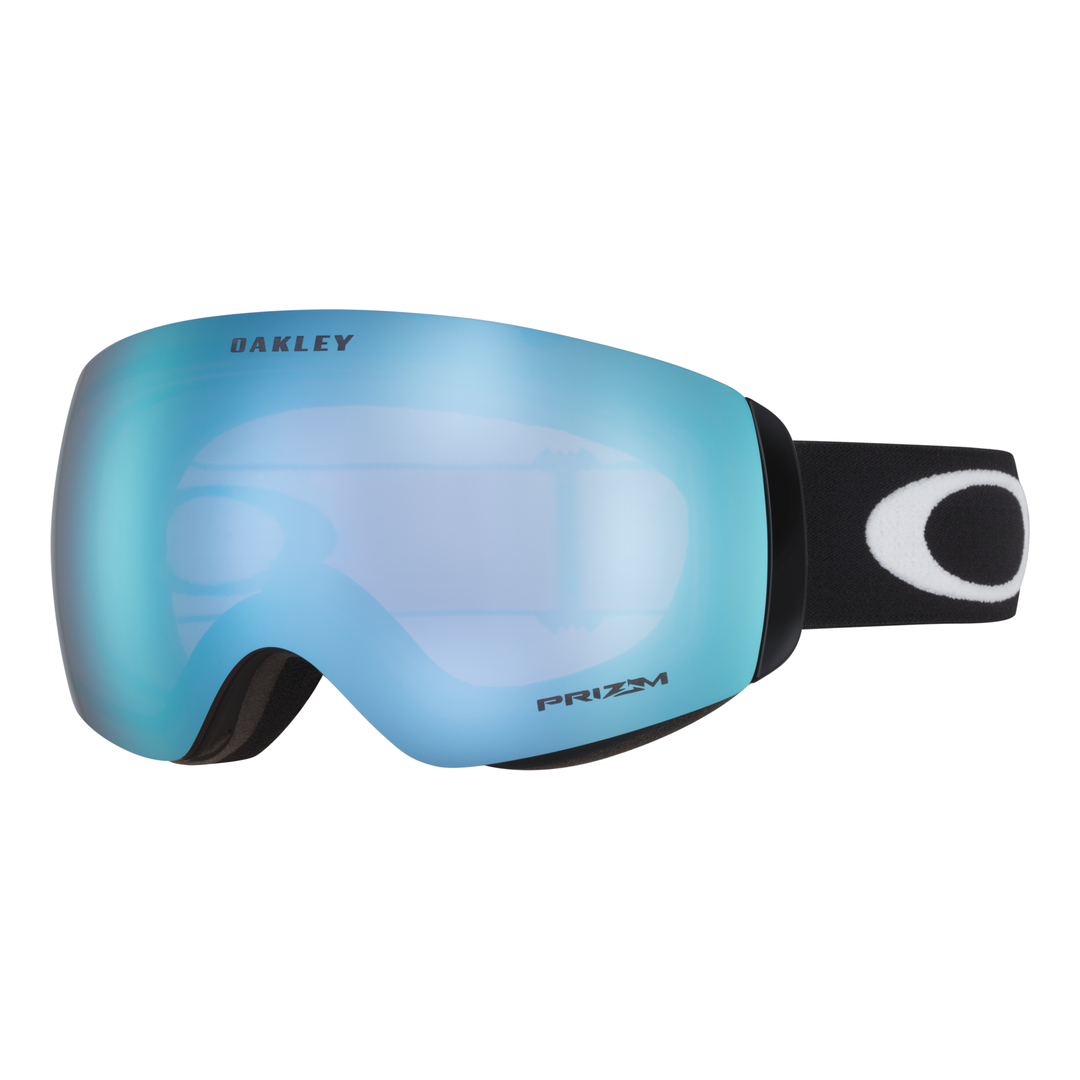Oakley Flight Deck M Unisex Goggles 2027 in Matte Black | Prizm Snow Sapphire Iridium - front three-quarter view