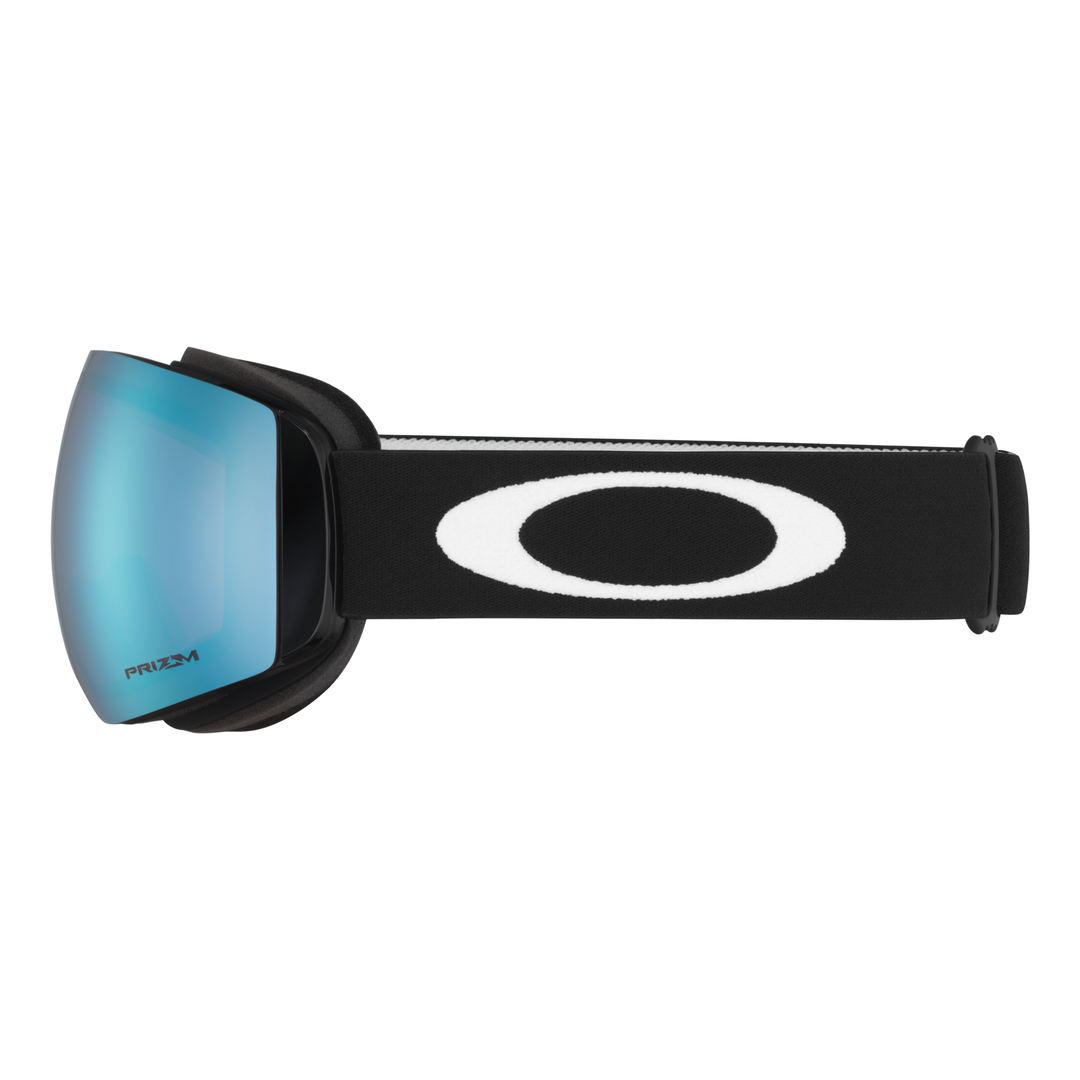 Oakley Flight Deck M Unisex Goggles 2027 in Matte Black | Prizm Snow Sapphire Iridium - side view