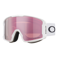 Oakley Line Miner L Unisex Goggles 2027 in Matte White | Prizm Snow Rose Gold Iridium - front three-quarter view