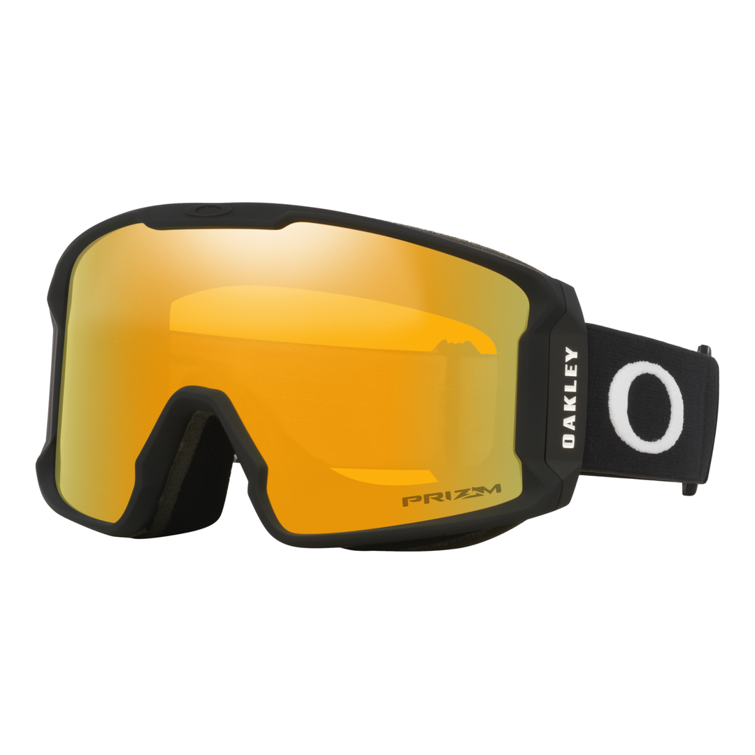 Oakley Line Miner M Unisex Goggles 2027 in Matte Black | Prizm Snow 24K Iridium - front three-quarter view