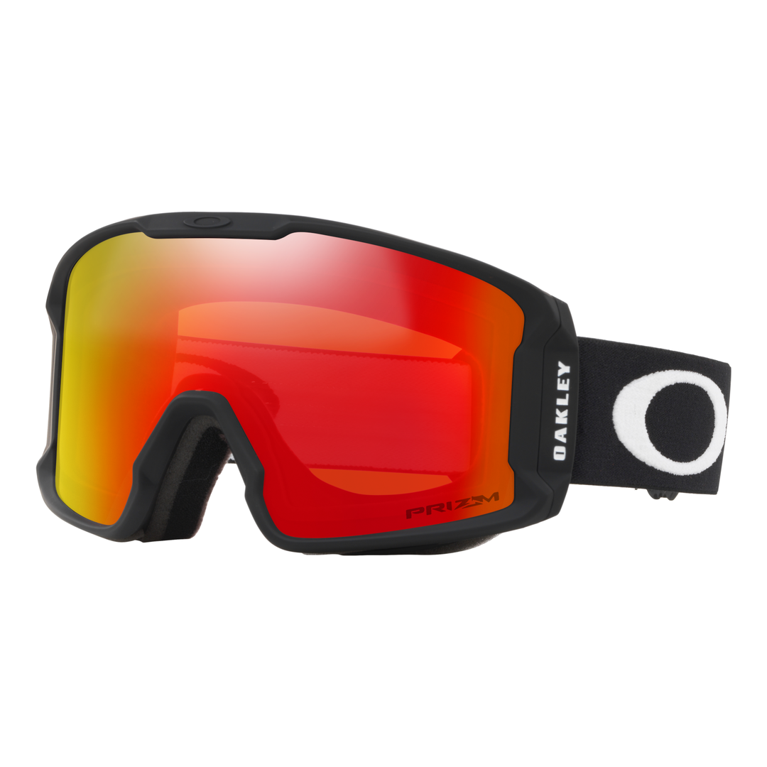 Oakley Line Miner M Unisex Goggles 2027 in Matte Black | Prizm Snow Torch Iridium - front three-quarter view