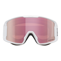 Oakley Line Miner M Unisex Goggles 2027 in Matte White | Prizm Snow Rose Gold Iridium - front view
