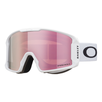 Oakley Line Miner M Unisex Goggles 2027 in Matte White | Prizm Snow Rose Gold Iridium - front three-quarter view
