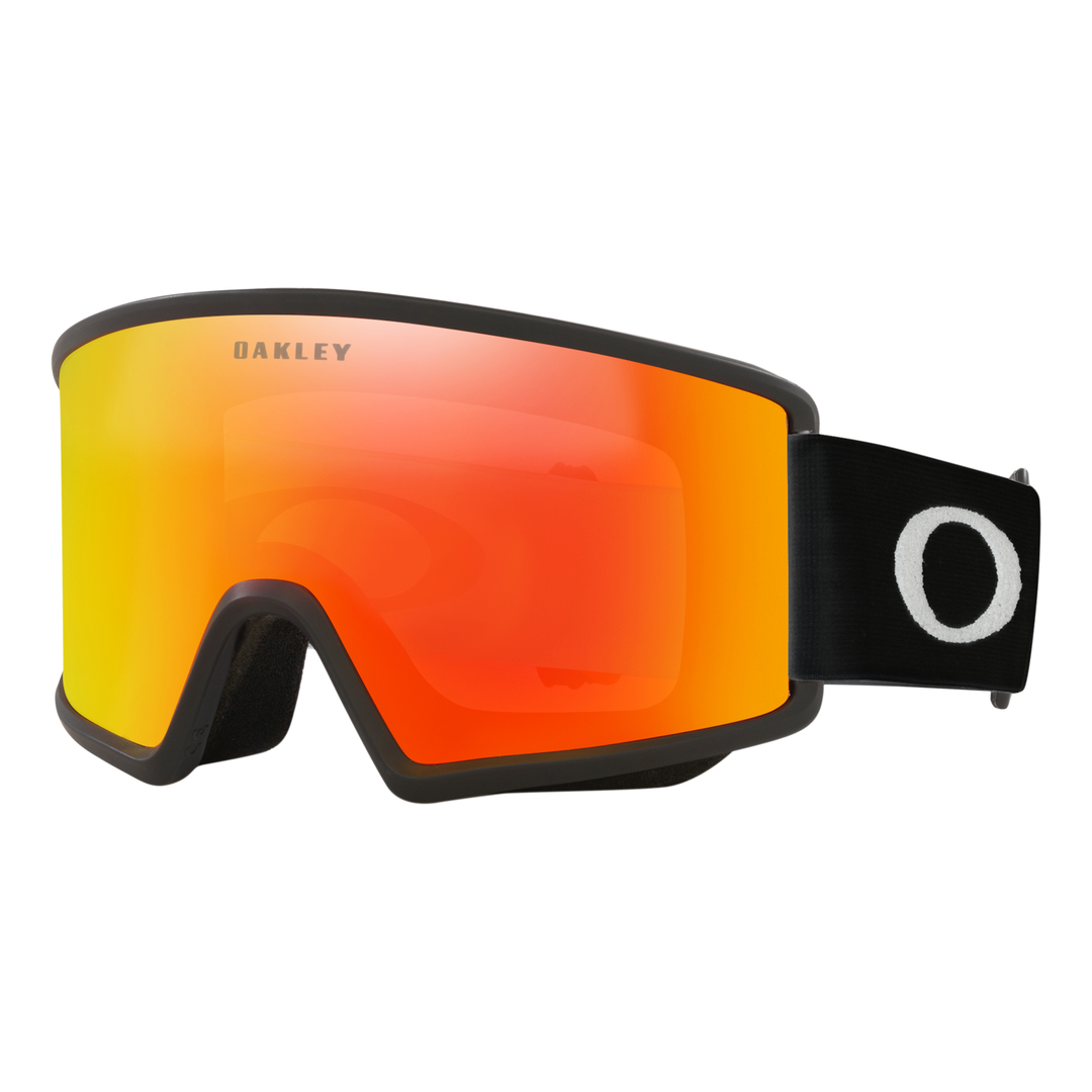 Oakley Target Line M Unisex Goggles 2027 in Matte Black | Fire Iridium - front three-quarter view