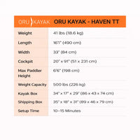 Oru Oru Kayak - Haven TT Oru Kayak - Haven TT - Ottawa Valley Air Paddle