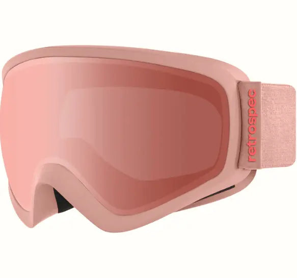 Retrospec Matte Blush and Ruby Retrospec Dipper Kids' Ski & Snowboard Goggles