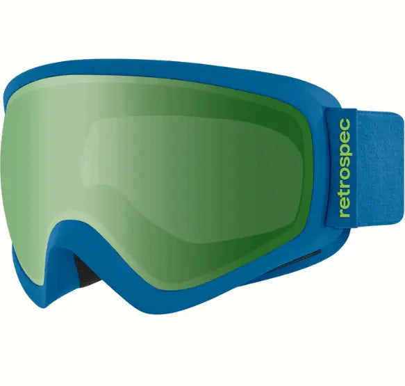 Retrospec Matte Brash Blue and Peridot Retrospec Dipper Kids' Ski & Snowboard Goggles