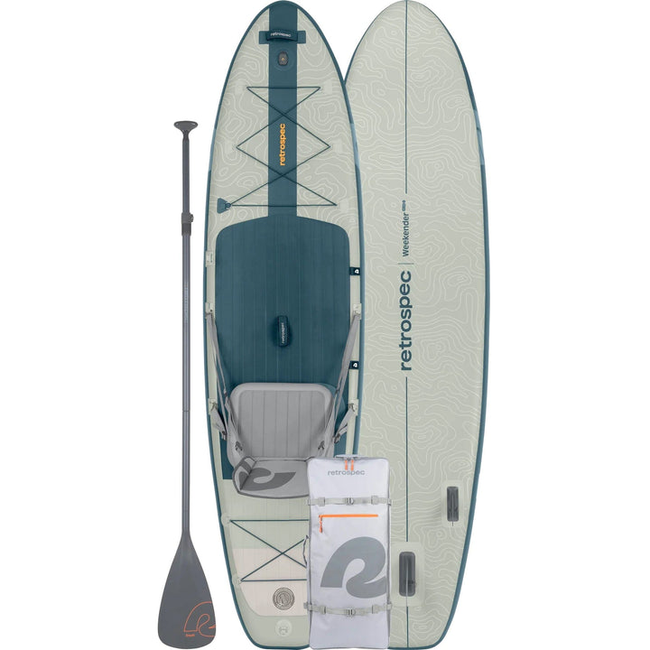 Retrospec Retrospec Weekender Plus 2 iSUP - River Rock Weekender 2 Inflatable Stand Up Paddle Board 10’6”