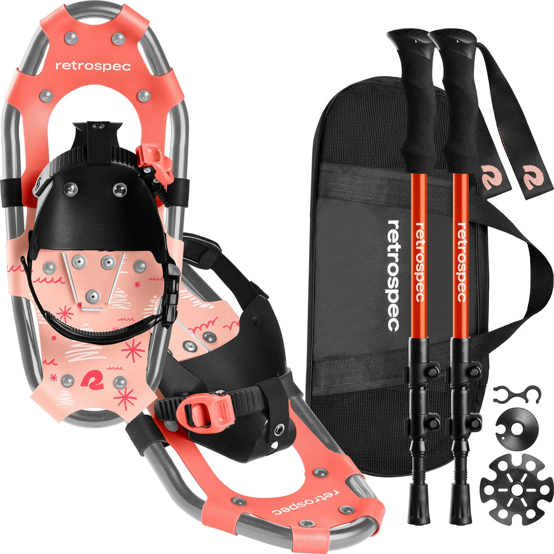 Retrospec Retrospec Drifter Kids' Snowshoe Bundle With Trekking Poles