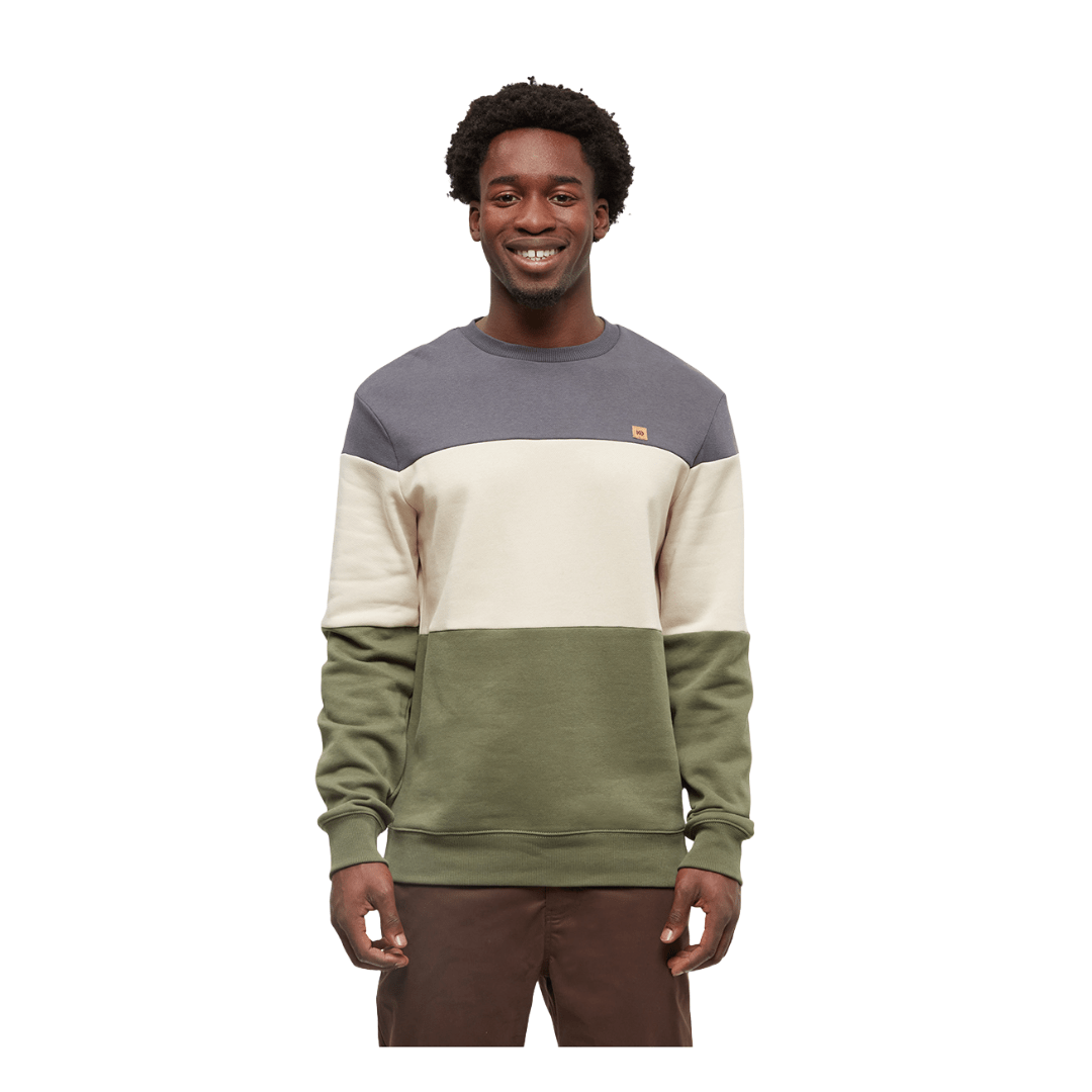 Tentree Graphite/Warm Oak/Deep Olive / S Tentree Men's Blocked Reynard Crew Tentree Men's Blocked Reynard Crew - Ottawa Valley Air Paddle
