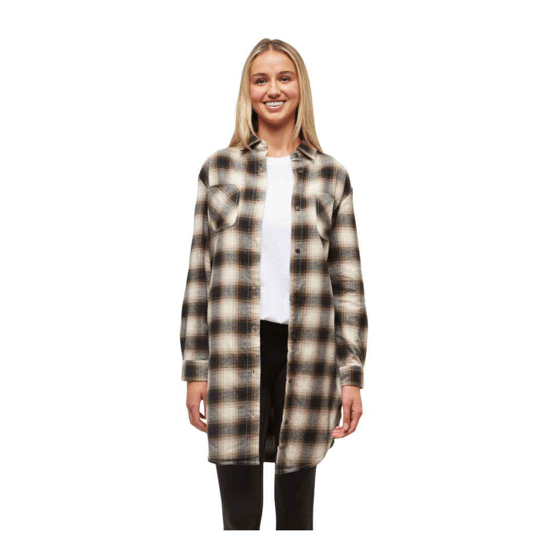 Tentree Warm Oak/Shadow Plaid / XS Tentree Women's Hayden Dress Tentree Women's Hayden Dress - Ottawa Valley Air Paddle