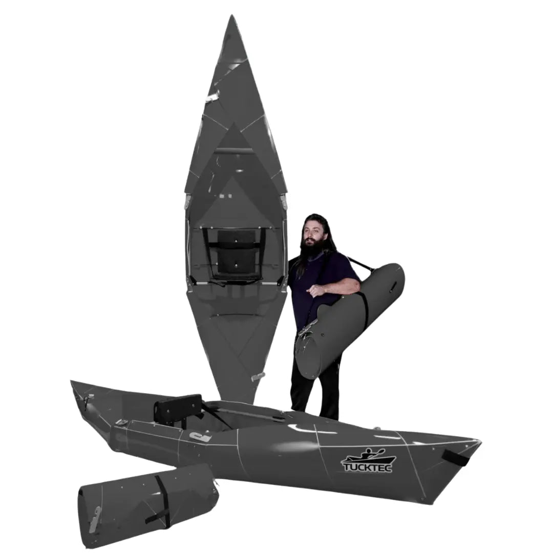 Tucktec Black 10' Tucktec Folding Kayak 10' Tucktec Folding Kayak - Affordable, Portable, and Durable Kayak