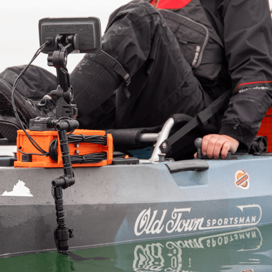 YakAttack YakAttack CellBlok Battery Box in Battleship Grey and SwitchBlade Transducer Arm Combo YakAttack TowNStow Scupper Kayak Cart - Ottawa Valley Air Paddle