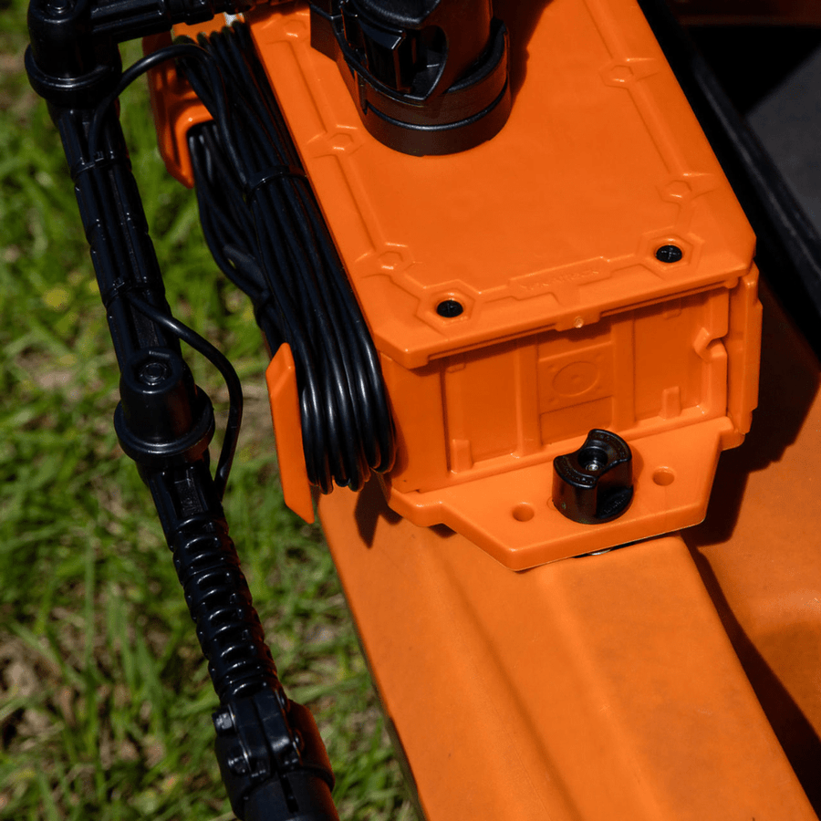 YakAttack YakAttack CellBlok Battery Box in Orange and SwitchBlade Transducer Arm Combo YakAttack TowNStow Scupper Kayak Cart - Ottawa Valley Air Paddle