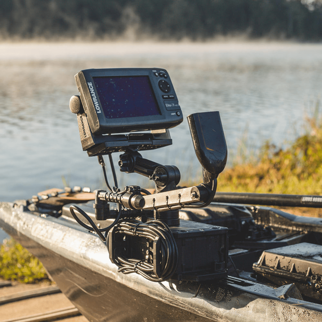 YakAttack YakAttack Fish Finder Mount W/LockNLoad Mounting System, Large Rectangular Base, 4” ext