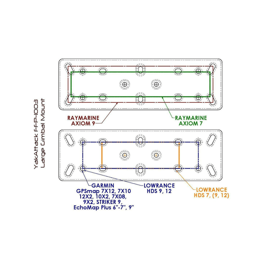 YakAttack YakAttack Fish Finder Mount W/LockNLoad Mounting System, Large Rectangular Base, 4” ext