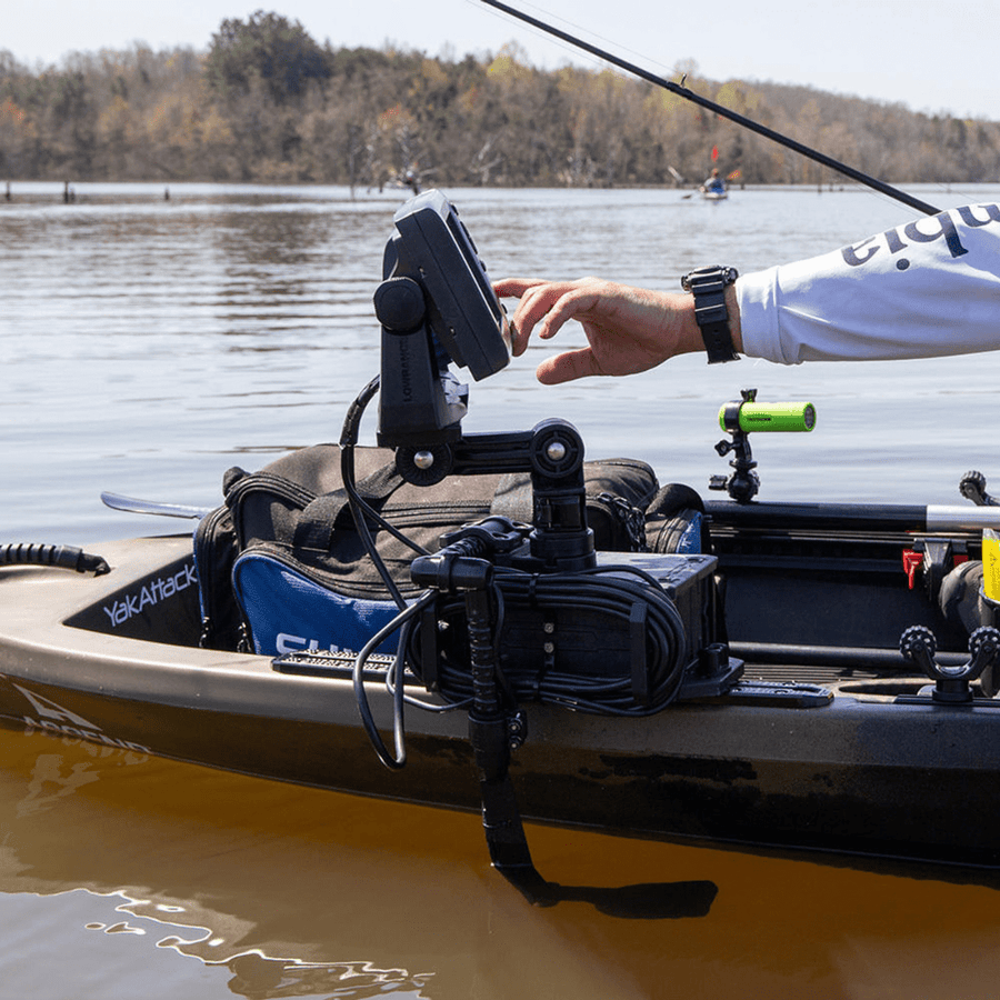 YakAttack YakAttack Fish Finder Mount W/LockNLoad Mounting System, Large Rectangular Base, 4” ext