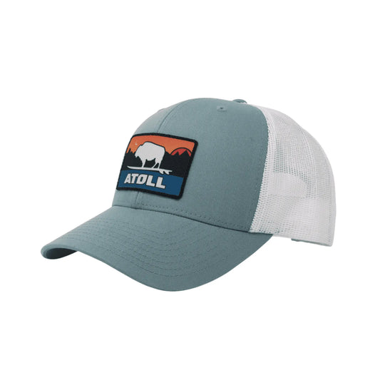 Atoll Tahoe Sunset SUP Trucker Hat, Aqua Smoke