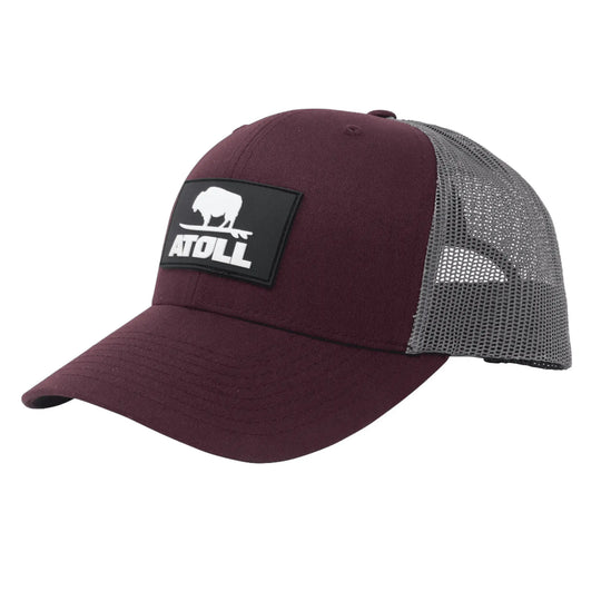 Atoll Boards Hat with Rubber iSUP Leash Patch, Burgundy