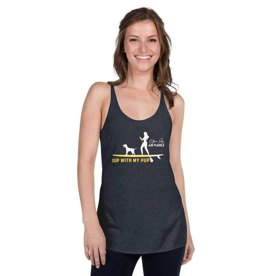 Ottawa Valley Air Paddle Vintage Navy / XS SUP With My Pup Women's Racerback Tank