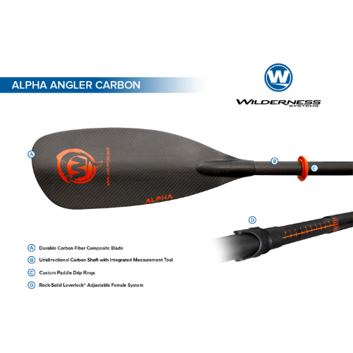 Wilderness Fishing Paddle Alpha Carbon Angler 240-260cm
